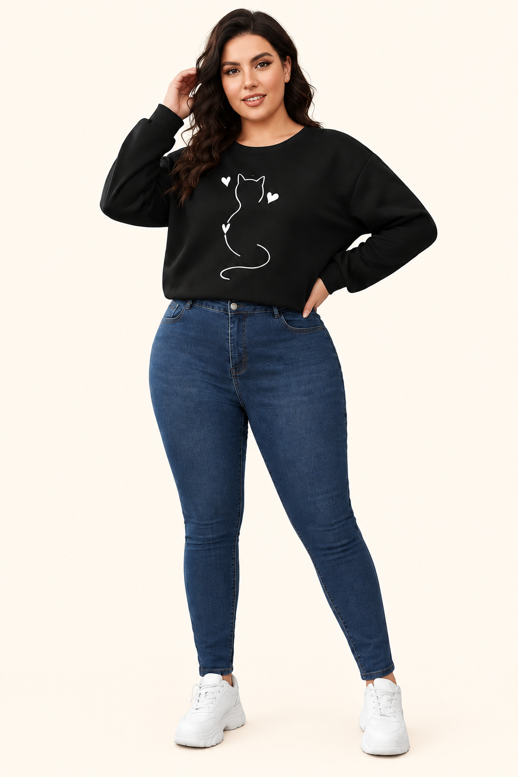 Polera con fondo marfil 2