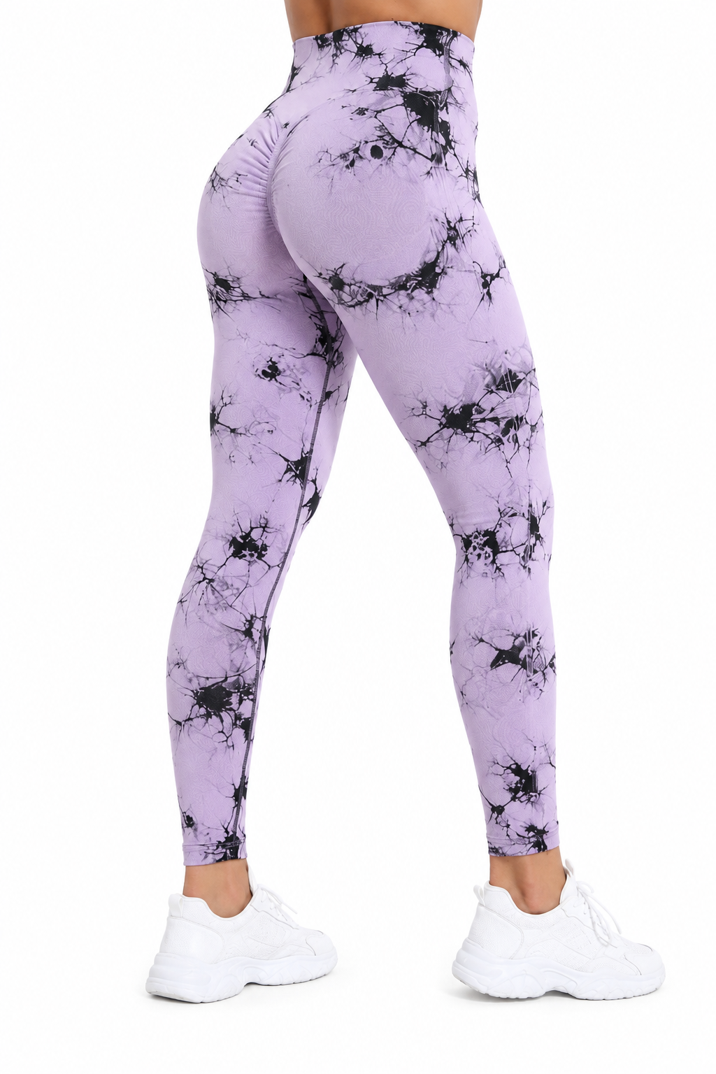 Legging lila con fondo blanco
