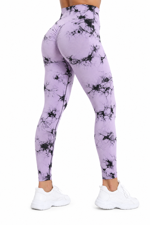 Legging lila con fondo blanco