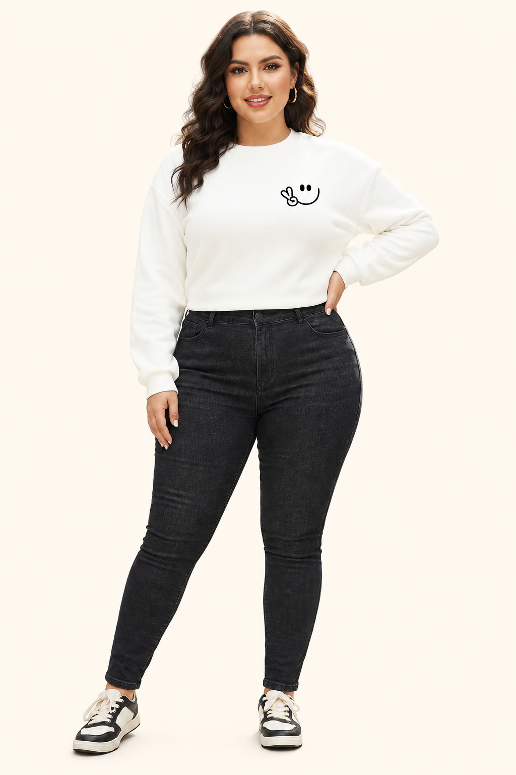 Polera con fondo marfil 3