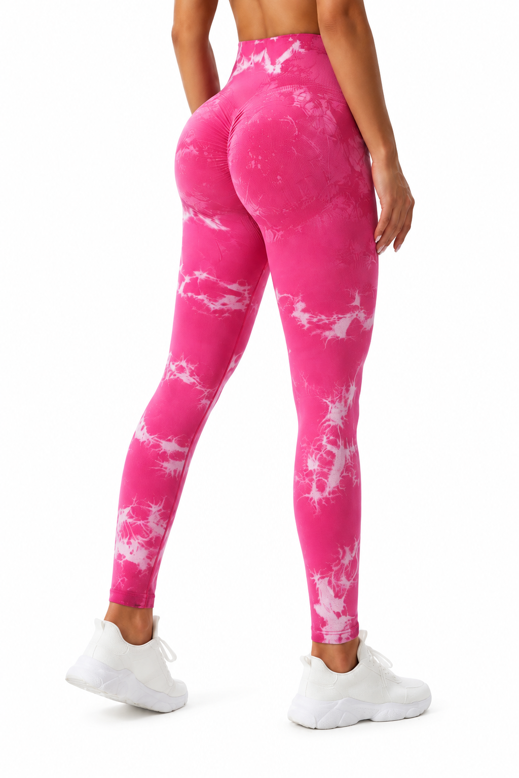 Legging fucsia con fondo blanco