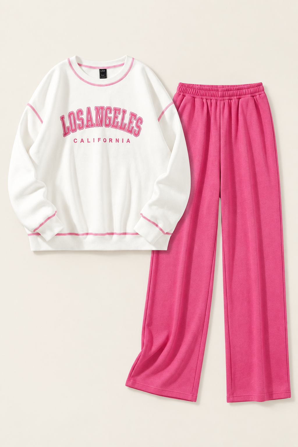 Los Ángeles blanco con fucsia